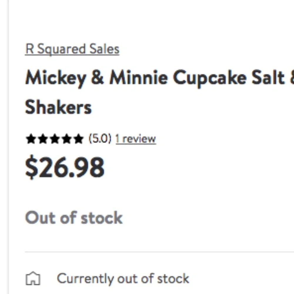 🆕 Disney Mickey & Minnie Mouse Ceramic Cupcake Salt & Pepper Shakers, NWOB